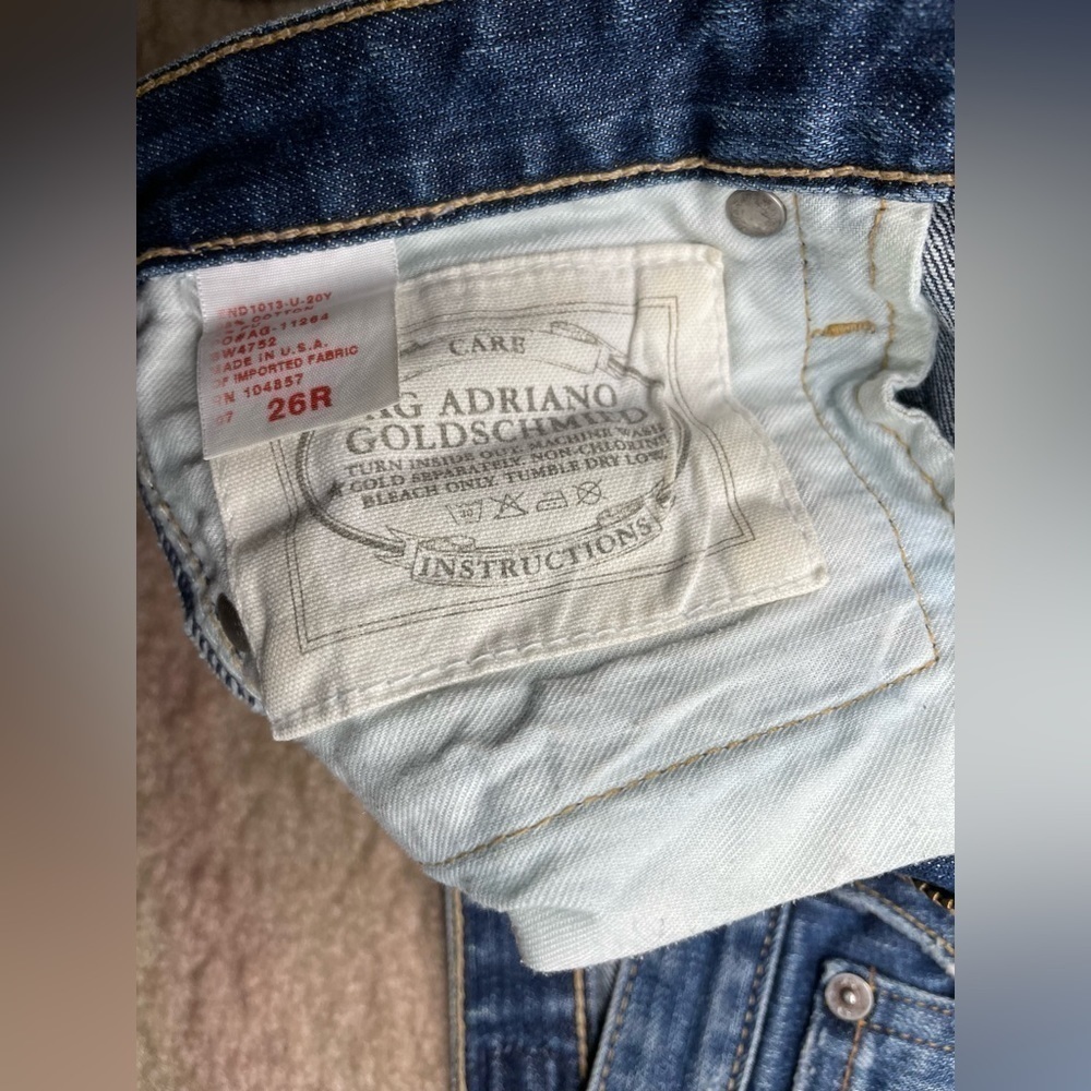 AG Adriano Goldschmied the angel bootcut medium wash distressed jeans size 26R - Picture 5 of 6